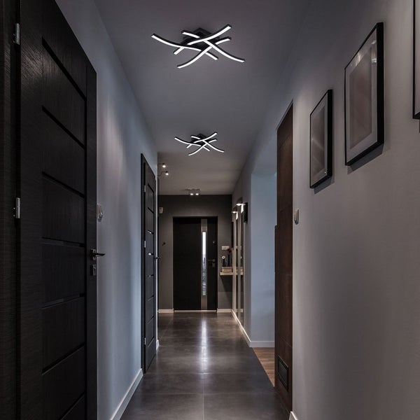 Deckenlampe 42,5x42,5 cm - 20W, 2200lm, LED, neutralweiß, schwarz