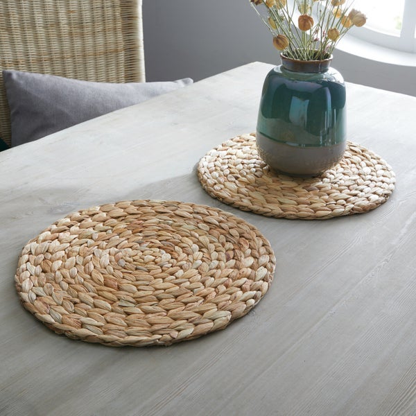 FRANK FLECHTWAREN | Untersetzer Natur, 2er Set, KORBGEFLECHT, Ø 30 cm
