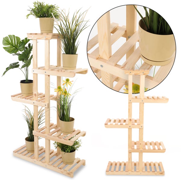 Blumenständer FLORACK HxBxT 117x68x25cm 6 Ablagen Kieferholz Natur unbehandelt