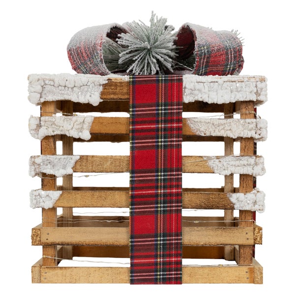 ECD Germany 3er Set LED Geschenkboxen, Braun, Holz geschneit, batteriebetrieben mit Timer, Weihnachtsdeko Weihnachten Geschenk Beleuchtet Weihnachtsbaum Dekoration Weihnachtsgeschenkbox Leuchtkästen