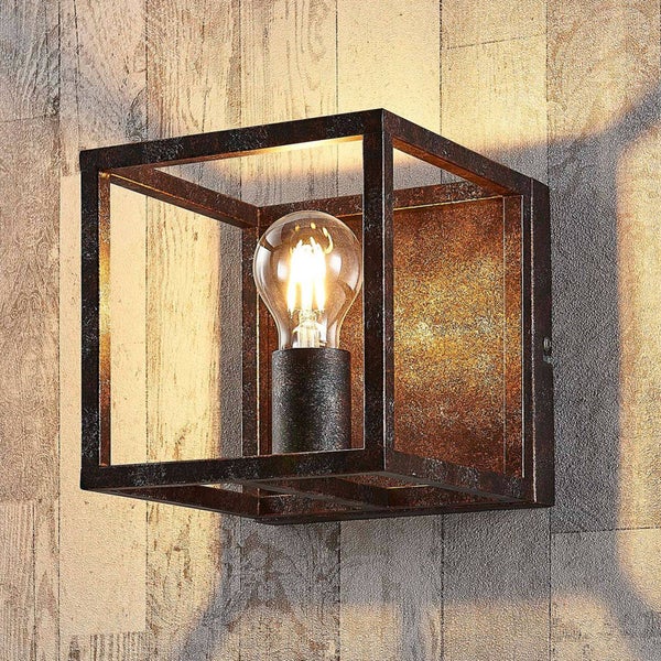 Lindby Deckenlampe Emin (Landhaus, Vintage Rustikal) in Braun aus Metall (1 flammig E27) - Deckenleuchte Lampe Wohnzimmerleuchte