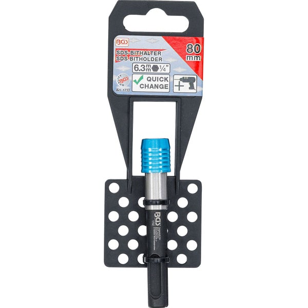 BGS SDS Bithalter mit 6.3 Millimeter Aufnahme und 80 Millimeter Länge in Verpackung