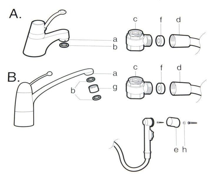 Waschbeckendusche Handbrause Brause-Set für Waschbecken oder Bidet