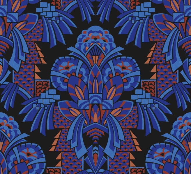 Masureel Tapete Art Decó Muster Blau - 70 cm x 10.05 m - 630544