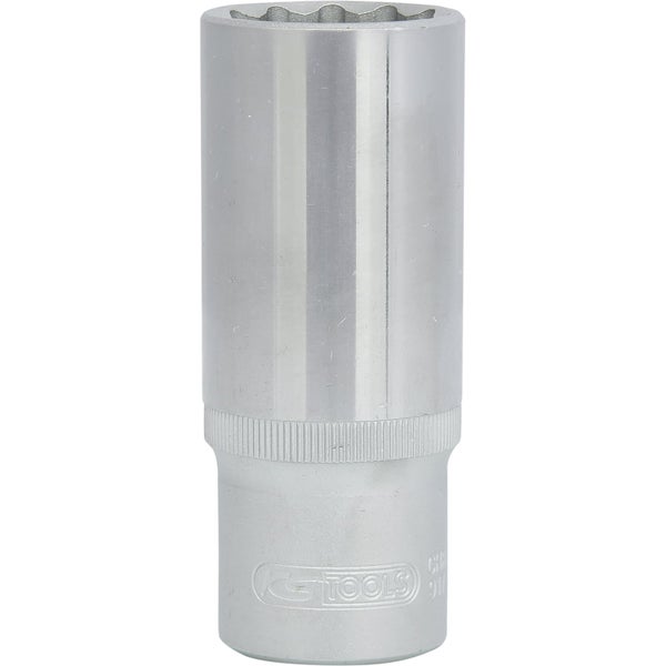 Technische Zeichnung eines Steckschlüsseleinsatzes mit Größenangaben und dem KS Tools Logo