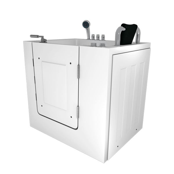 Sitzwanne Whirlpool Wanne mit Tür S02WP-TH-A-R 78x100cm