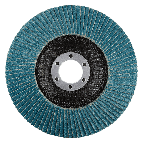 RHODIUS Fächerscheibe LSZ F3, 10 Stück, 125 x 22,23 mm, Korn 80, für Edelstahl, Stahl, Metall, ALPHAline