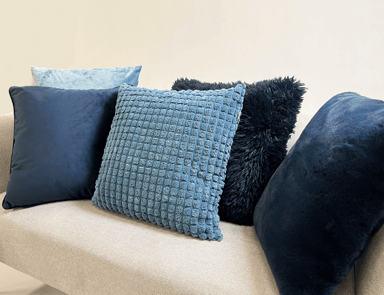 Fluffy Dekokissen - Fluffy 45x45 cm, Blau