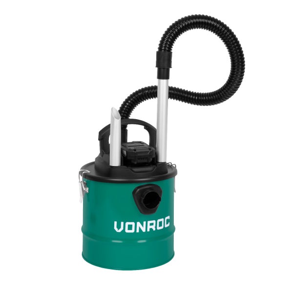 VONROC Aschesauger VPower 20V - 12L Tank - HEPA Filter - Inkl. 2x 2.0Ah Akku und Schnellladegerät
