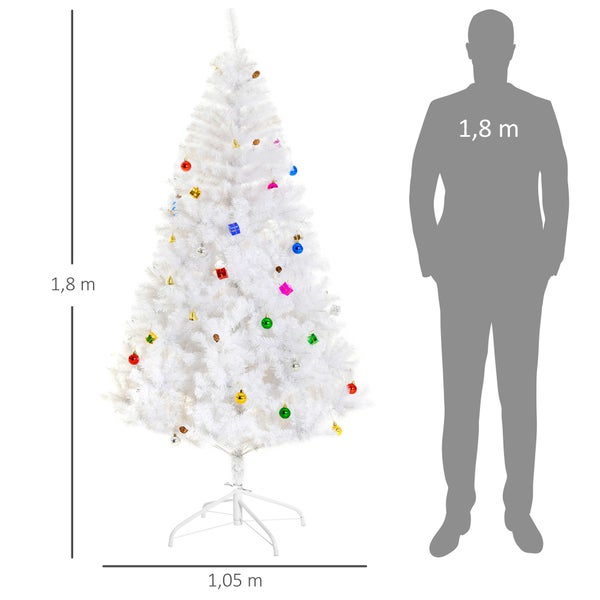 HOMCOM Weihnachtsbaum, Ø105 x H180 cm, PVC, Weiß