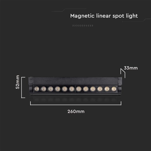Magnetische Linear-Spotleuchte mit Abmessungen