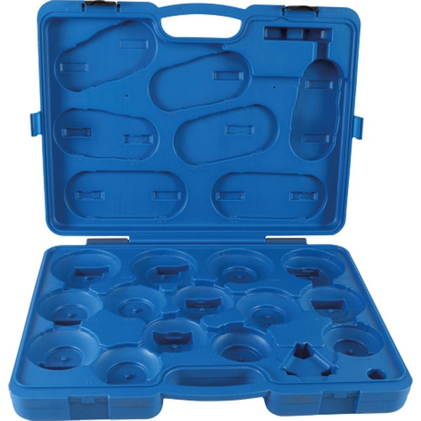 Geöffneter Werkzeugkoffer mit Fächern