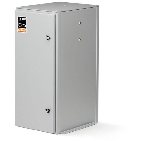 Grauer Industrieschrank mit GRIT by FEIN Logo