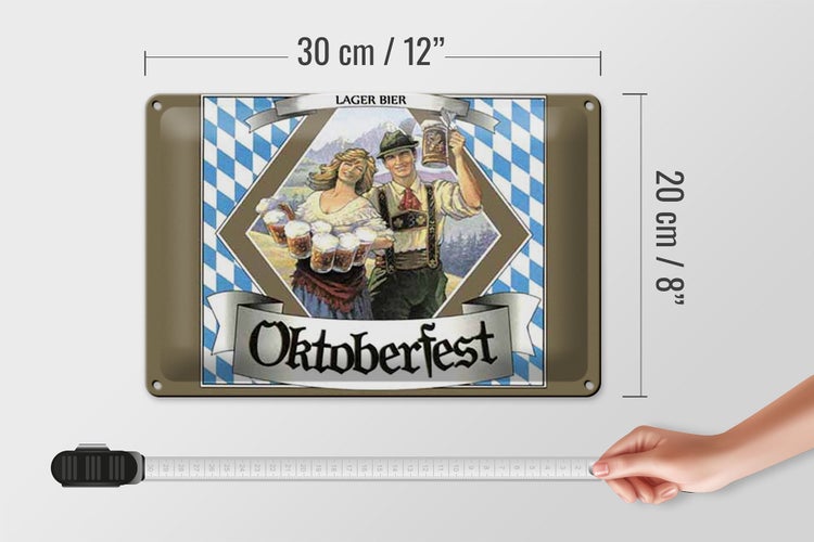 Blechschild Spruch 30x20cm Oktoberfest Lager Bier Bayern