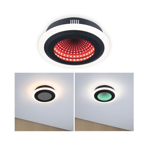 Wand-/Deckenleuchte Spaceglow Two RGB+ 1200lm 230V 14W dimmbar Schwarz matt