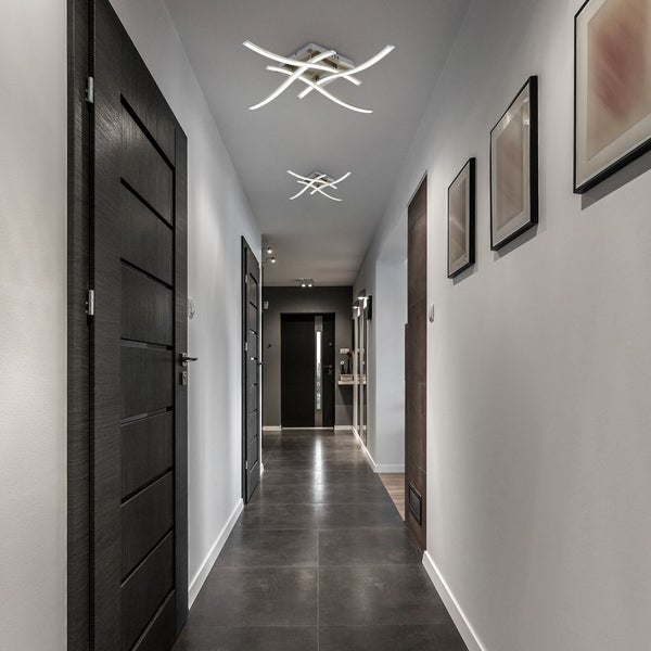 Deckenleuchte 47,5x47,5 cm - 13,6W, 1400lm, LED, warmweiß, matt-nickel