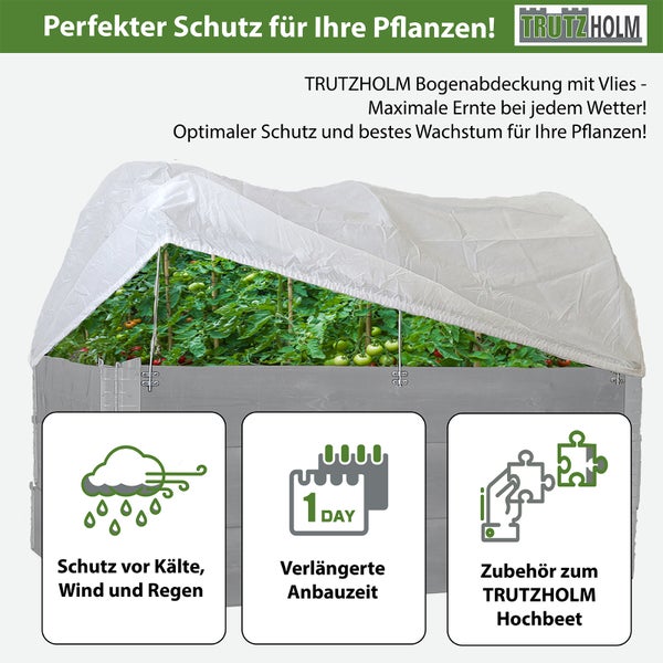 Hochbeetabdeckung 120 x 80 cm Bogenabdeckung mit Vlies Frühbeetabdeckung