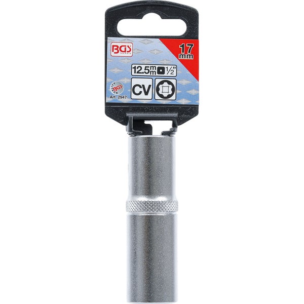 BGS Steckschlüssel-Einsatz Super Lock tief Antrieb Innenvierkant 12,5 mm (1/2) SW 17 mm - 2947