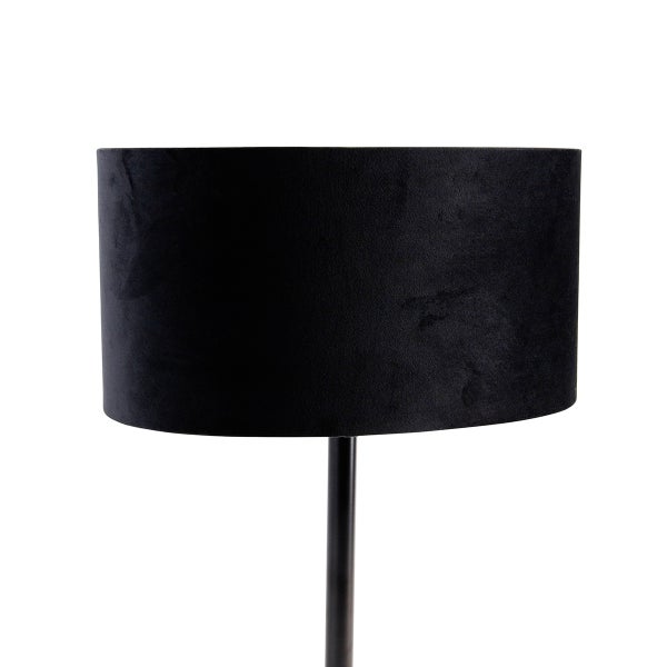 Stehlampe mit schwarzem Velours Lampenschirm