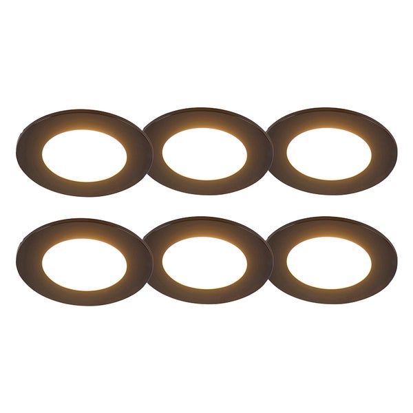 Sechser-Set runde LED-Einbaustrahler
