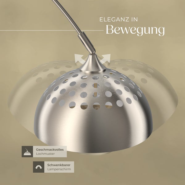 Pendelleuchte mit schwenkbarem Lampenschirm und Lochmuster