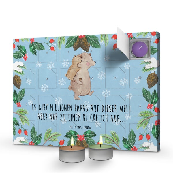 Mr. & Mrs. Panda Duftkerzen Adventskalender Papa Bär - Blau Pastell