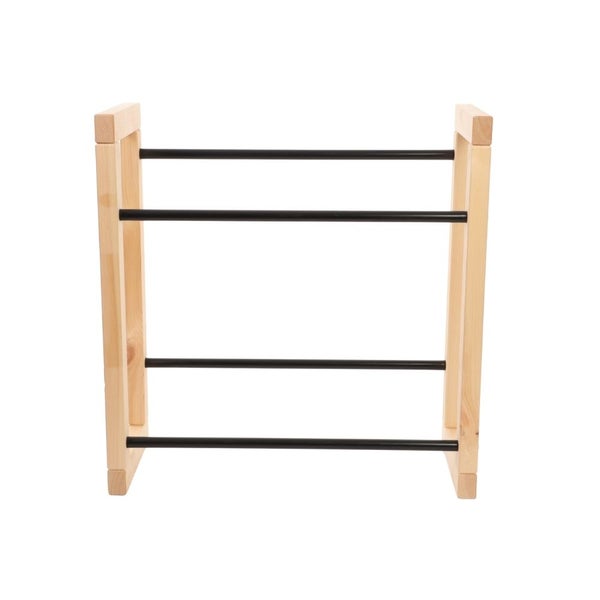 PROREGAL Getränkekistenregal HARZ HxBxT 85x82x35cm 4 Kisten auf 2 Ebenen Massives Kiefernholz Natur