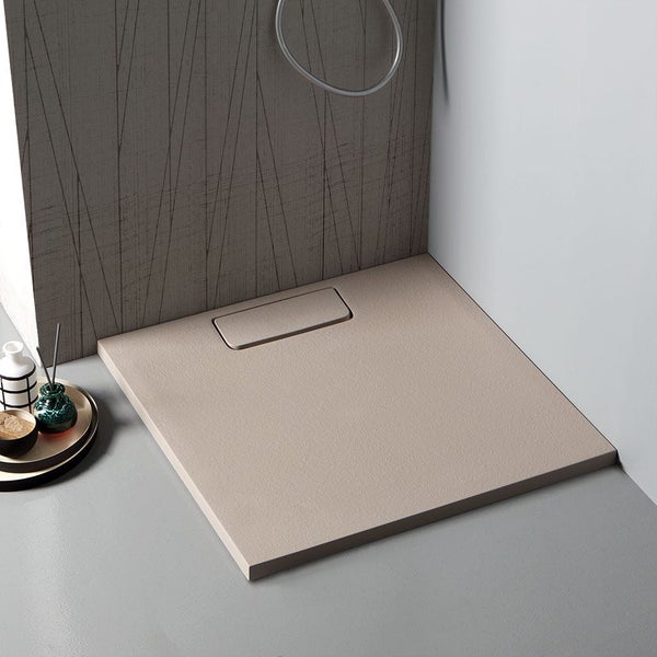 Quadratische Harz Duschwanne 90X90 modern in Steinoptik | Mart