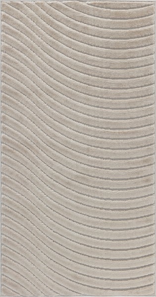Moderner Skandinavischer Teppich für Innen-/Außenbereich Beige 80x150 cm AYUMI