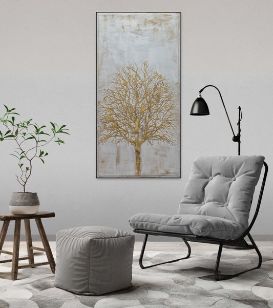 Handgemaltes Gemälde Acrylfarbe 60x120cm Grau