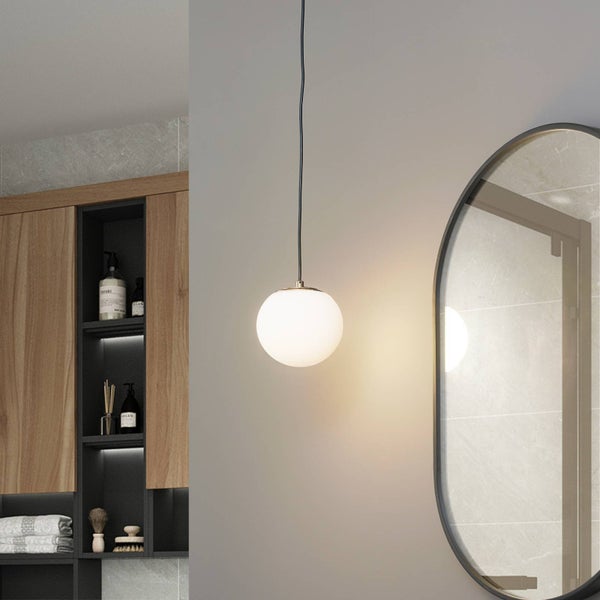 Lucande Pendelleuchte Bidolo in Gold / Messing aus Glas (1 flammig, E14) - Hängelampe Esstischlampe Hängeleuchte Badezimmerleuchte