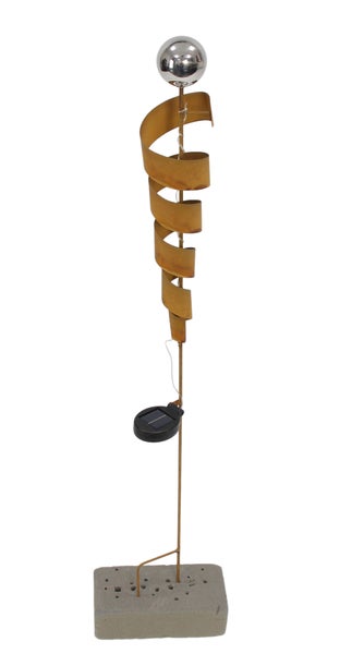 FRANK FLECHTWAREN|Solarstecker Spirale, 9 x 9 x 102,5 cm, METALL, KUNSTSTOFF