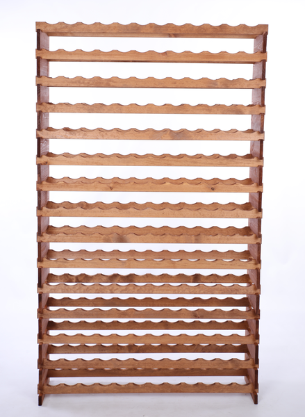 Weinregal VINOTECA FLEX PRO HxBxT 205x123x28cm 180 Flaschen auf 15 Ebenen Massives Kiefernholz Braun geölt