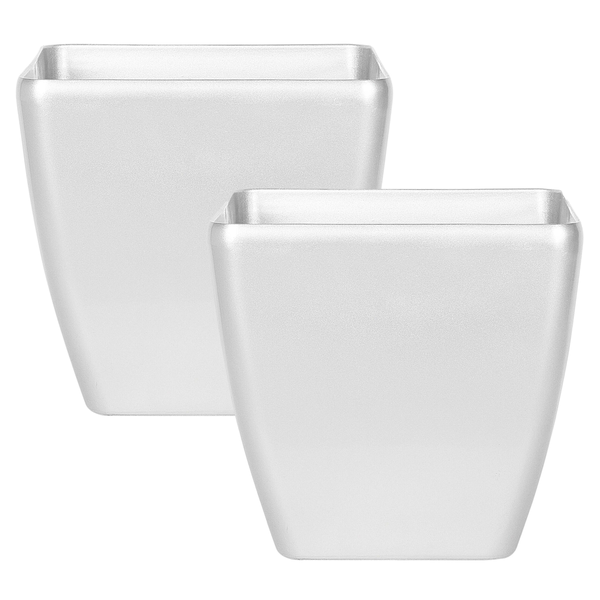 Set mit 2 Blumentöpfen ASTRAS 42 cm Silber