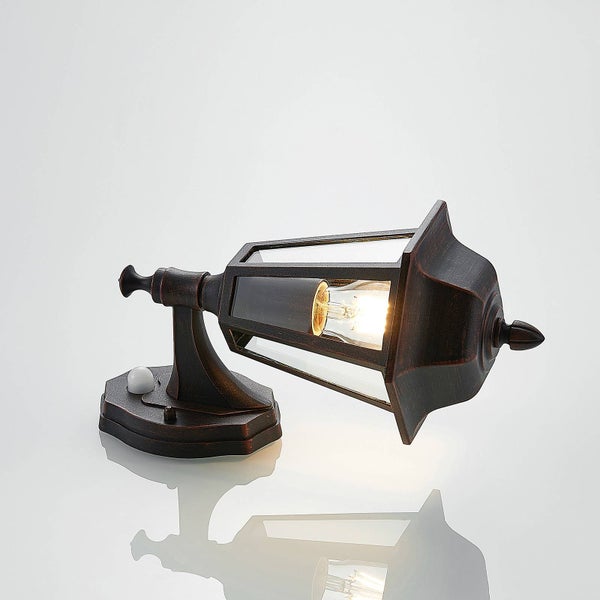 Lindby Wandlampe aussen mit Bewegungsmelder, Aussenwandleuchte Laterne IP44 Wandleuchte Finish schwarz rost Außenbeleuchtung Wand für Hof Garten Terrasse Balkon Haus