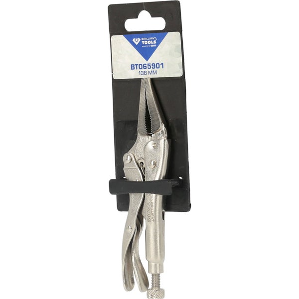 Brilliant Tools Feststellzange mit Spitzzange 138 mm auf Verpackung