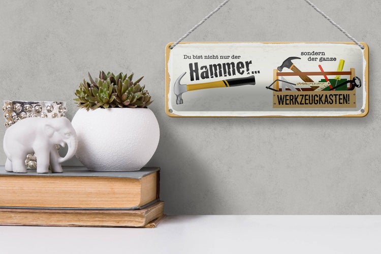 Blechschild Spruch 27x10cm Du bist nicht nur Hammer sondern Dekoration