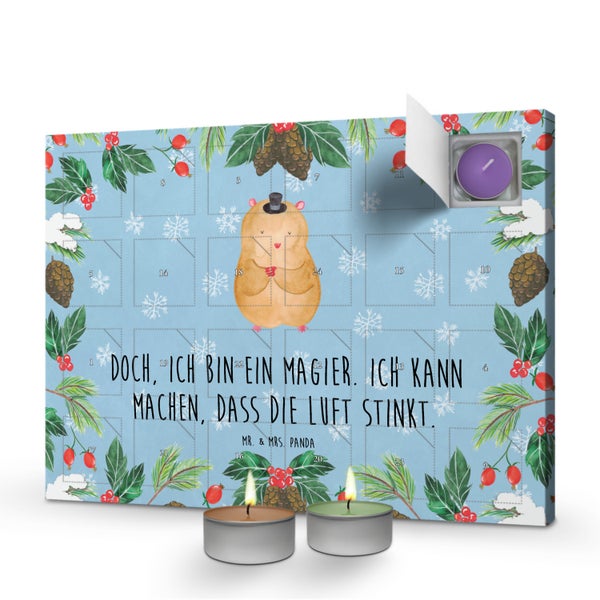 Mr. & Mrs. Panda Duftkerzen Adventskalender Hamster Hut - Blau Pastell