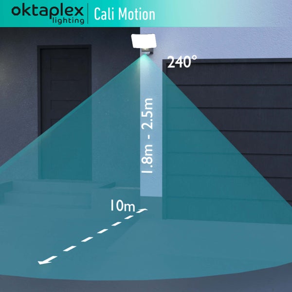 Oktaplex Cali LED Außenstrahler 30W warmweiß mit Bewegungsmelder IP65