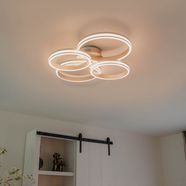 Moderne Deckenleuchte mit ringförmigem Design aus Metall