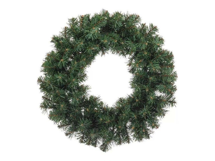 Künstlicher Adventskranz oder Weihnachtskranz aus Tannenzweigen zur Dekoration