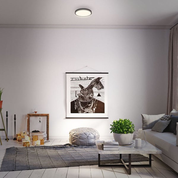 LED Deckenlampe Aufbauleuchte Werkstattlicht 4000K 16W Ø28cm schwarz Briloner