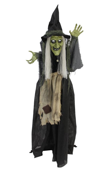 Halloween Dekoration Hexe mit Hut und Fetzenkleidung