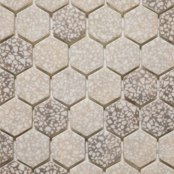 Mosaikfliese mit sechseckigem Muster