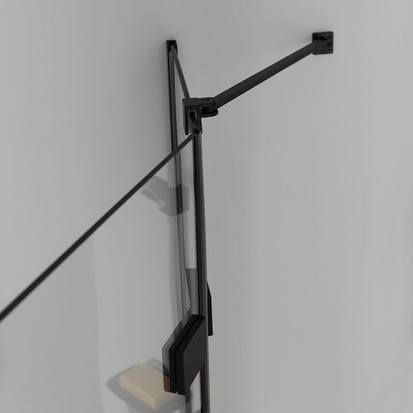 Eckdusche 80x80 mit schwarzen Teilrahmen | London