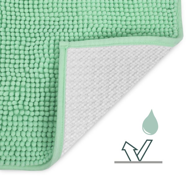 Badezimmerteppich mit Noppenstruktur und wasserabweisender Beschichtung