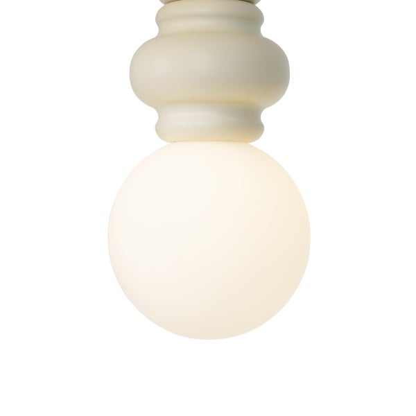 Retro-Hängelampe Beige mit Milchglas 3-flammig - Fedde