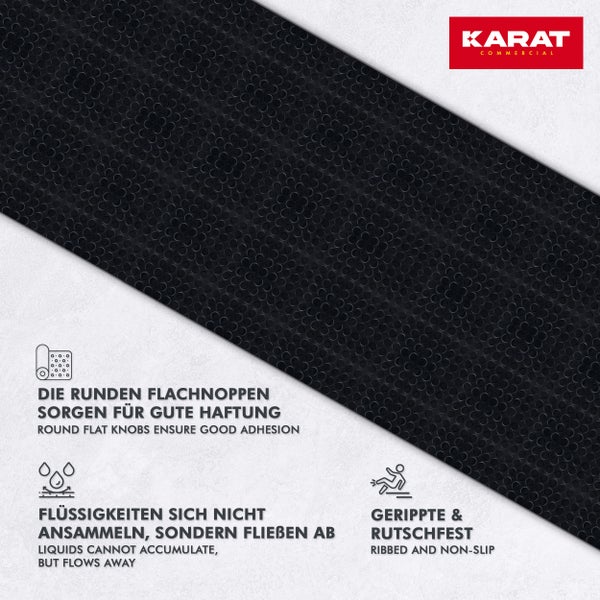 FLOORDIREKT Gummiläufer Mit Flachnoppen Universal Gummimatte Rutschfest 100 x 400 x 0.3 cm