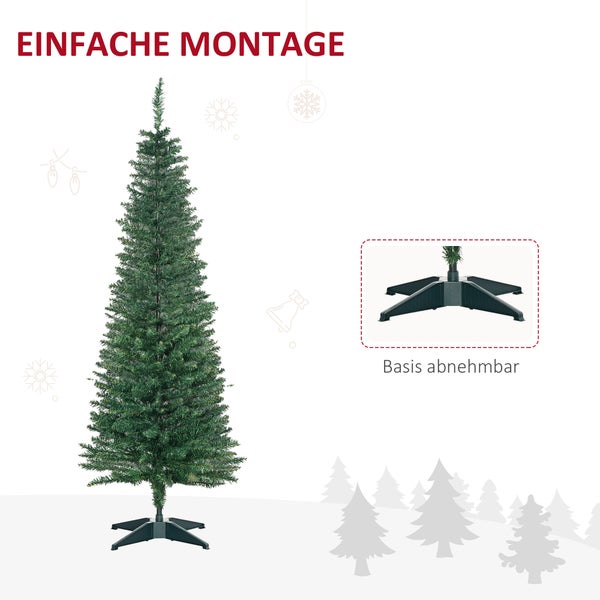 HOMCOM Weihnachtsbaum, Ø46 x 150 cm, PVC, Grün