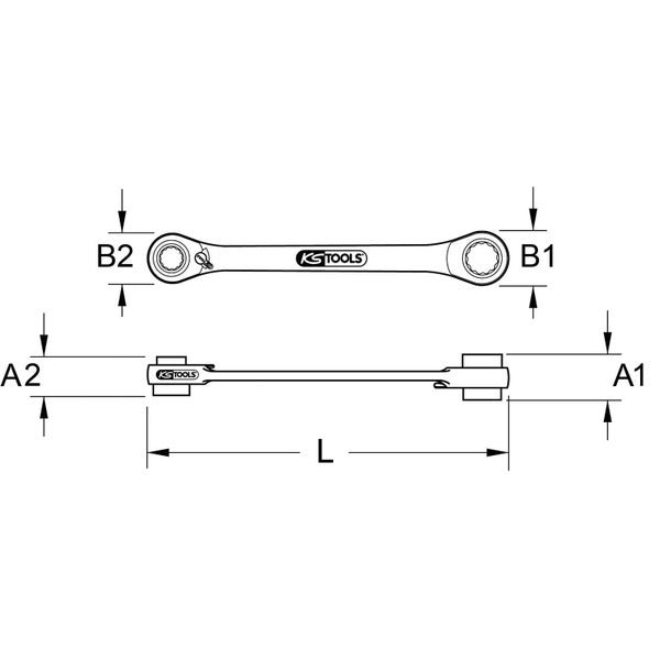 KS TOOLS GEARplus Mini-Bit-Umschalt-Ratschenringschlüssel 1/4 x 10 mm - 503.4678